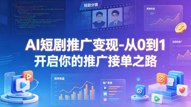 AI短剧推广变现-从0到1开启你的推广接单之路青祥项目库-闲云创业网-老谢轻创网-中创网-福缘网-冒泡网-资源之家-魔方项目库青祥项目库