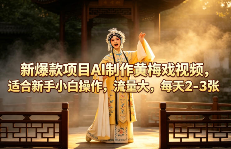 新爆款项目AI制作黄梅戏视频，适合新手小白操作，流量大，每天2-3张青祥项目库-闲云创业网-老谢轻创网-中创网-福缘网-冒泡网-资源之家-魔方项目库青祥项目库