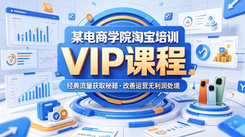 某电商学院淘宝培训VIP课程，各种经典有用的流量获取秘籍，改善运营产品没利润的处境(2026年5月)青祥项目库-闲云创业网-老谢轻创网-中创网-福缘网-冒泡网-资源之家-魔方项目库青祥项目库