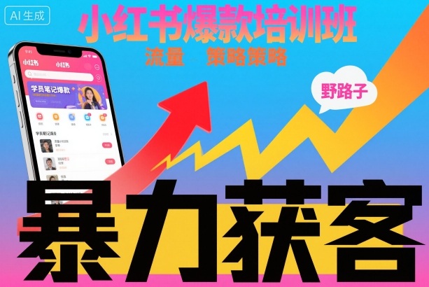 小红书爆款培训班,小红书获客野路子流量打法,暴力持续获客青祥项目库-闲云创业网-老谢轻创网-中创网-福缘网-冒泡网-资源之家-魔方项目库青祥项目库