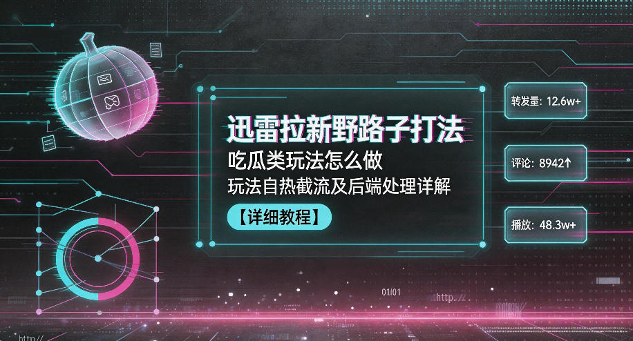 迅雷拉新野路子打法，吃瓜类玩法怎么做，玩法自热截流及后端处理详解青祥项目库-闲云创业网-老谢轻创网-中创网-福缘网-冒泡网-资源之家-魔方项目库青祥项目库