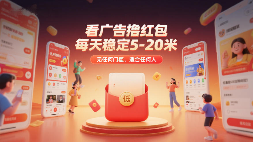 看广告撸红包，每天稳定5-20米，无任何门槛，适合任何人青祥项目库-闲云创业网-老谢轻创网-中创网-福缘网-冒泡网-资源之家-魔方项目库青祥项目库