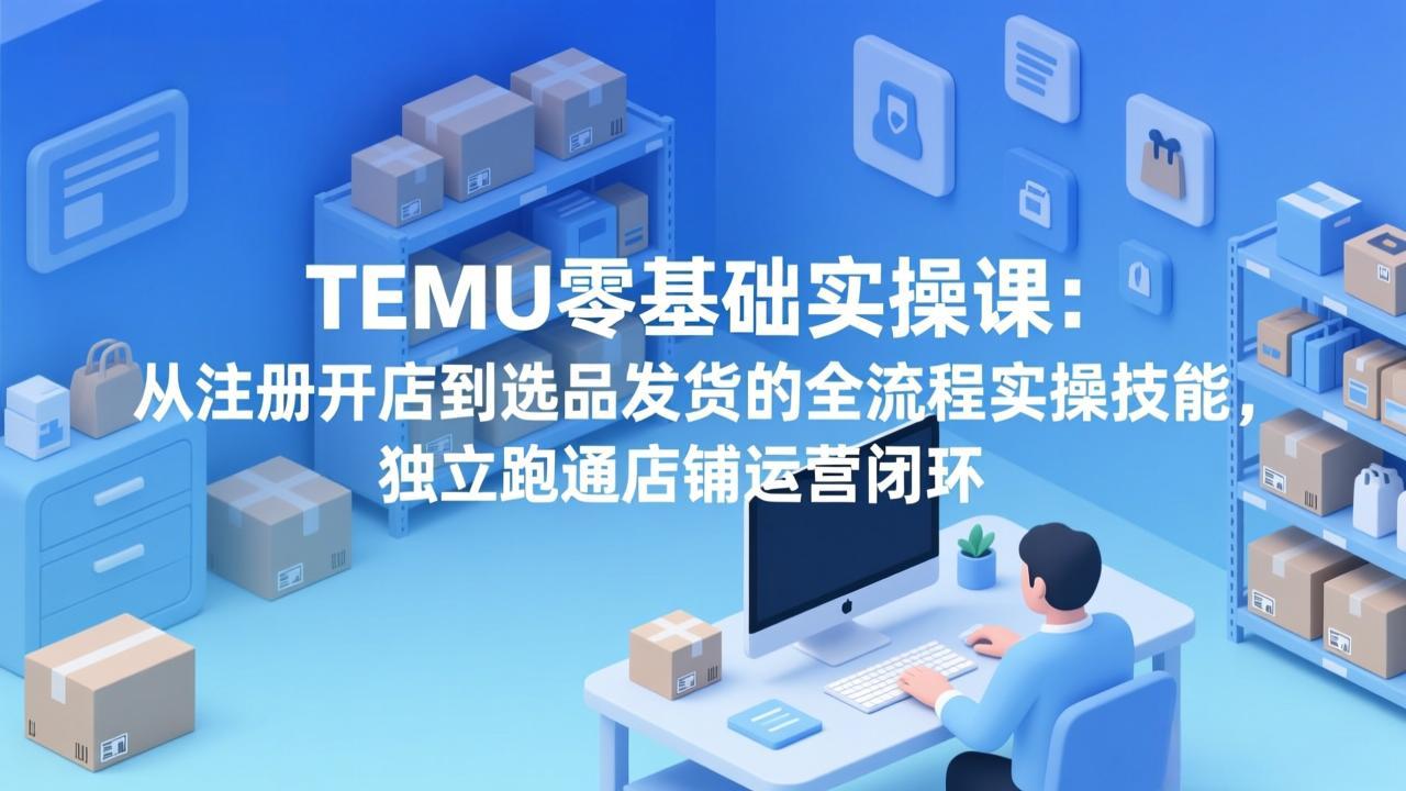 TEMU零基础实操课：从注册开店到选品发货的全流程实操技能，独立跑通店铺运营闭环青祥项目库-闲云创业网-老谢轻创网-中创网-福缘网-冒泡网-资源之家-魔方项目库青祥项目库