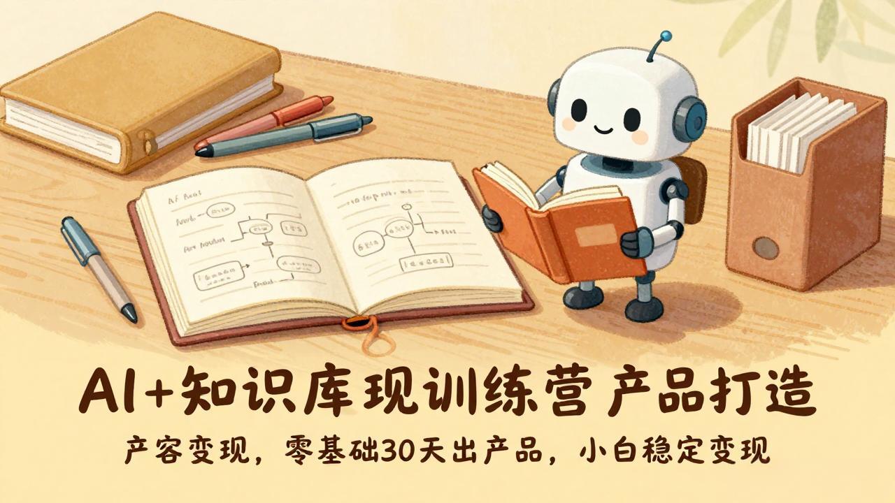 AI+知识库变现训练营，产品打造、内容创作、全平台变现，零基础30天出产品，小白稳定变现青祥项目库-闲云创业网-老谢轻创网-中创网-福缘网-冒泡网-资源之家-魔方项目库青祥项目库