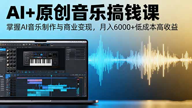 AI+原创音乐搞钱课:掌握AI音乐制作与商业变现,月入6000+低成本高收益青祥项目库-闲云创业网-老谢轻创网-中创网-福缘网-冒泡网-资源之家-魔方项目库青祥项目库
