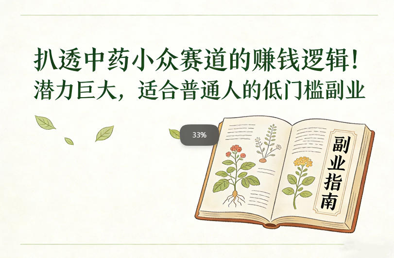 扒透中药小众赛道的賺米逻辑,潜力巨大,适合普通人的低门槛副业青祥项目库-闲云创业网-老谢轻创网-中创网-福缘网-冒泡网-资源之家-魔方项目库青祥项目库