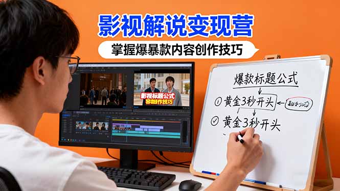 影视解说变现营：通过30+实战案例爆款内容创作技巧，掌握影视解说盈利密码青祥项目库-闲云创业网-老谢轻创网-中创网-福缘网-冒泡网-资源之家-魔方项目库青祥项目库