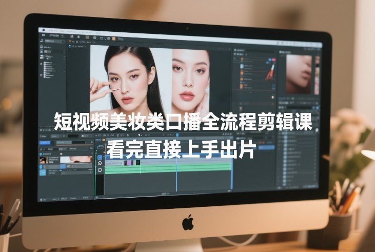 短视频美妆类口播全流程剪辑课，看完直接上手出片青祥项目库-闲云创业网-老谢轻创网-中创网-福缘网-冒泡网-资源之家-魔方项目库青祥项目库