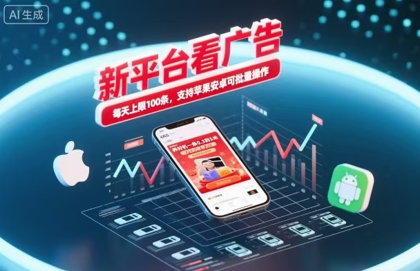 新台看广告,养好机一条5毛到5块,单机日入30到100,支持苹果安卓,可批量操作。青祥项目库-闲云创业网-老谢轻创网-中创网-福缘网-冒泡网-资源之家-魔方项目库青祥项目库