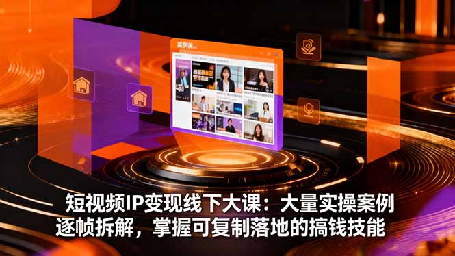 短视频IP变现线下大课：大量实操案例逐帧拆解，掌握可复制落地的搞钱技能青祥项目库-闲云创业网-老谢轻创网-中创网-福缘网-冒泡网-资源之家-魔方项目库青祥项目库