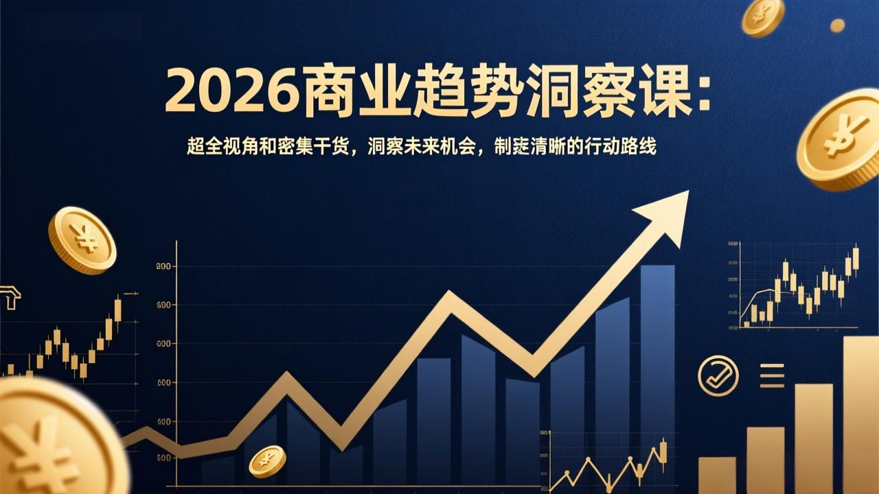 2026商业趋势洞察课：超全视角和密集干货，洞察未来机会，制定清晰的行动路线青祥项目库-闲云创业网-老谢轻创网-中创网-福缘网-冒泡网-资源之家-魔方项目库青祥项目库