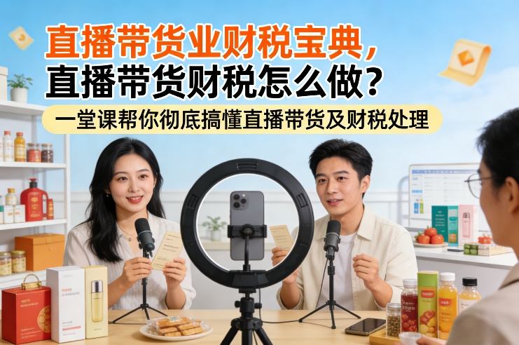 直播带货业财税宝典，直播带货财税怎么做？一堂课帮你彻底搞懂直播带货及财税处理青祥项目库-闲云创业网-老谢轻创网-中创网-福缘网-冒泡网-资源之家-魔方项目库青祥项目库