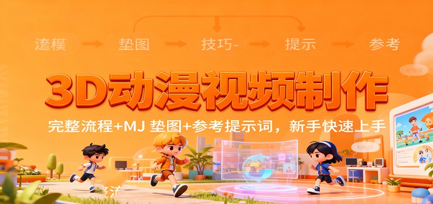 3D动漫视频制作,完整流程+MJ 垫图+参考提示词,新手快速上手青祥项目库-闲云创业网-老谢轻创网-中创网-福缘网-冒泡网-资源之家-魔方项目库青祥项目库