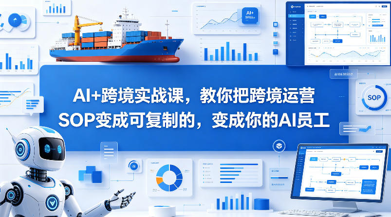 AI+跨境实战课，教你把跨境运营S0变成可复制的，变成你的AI员工青祥项目库-闲云创业网-老谢轻创网-中创网-福缘网-冒泡网-资源之家-魔方项目库青祥项目库