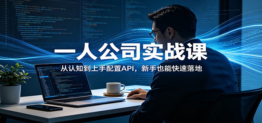 一人公司实战课:从认知到上手配置API,新手也能快速落地青祥项目库-闲云创业网-老谢轻创网-中创网-福缘网-冒泡网-资源之家-魔方项目库青祥项目库