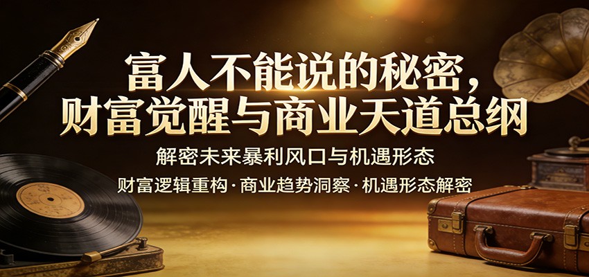 富人不能说的秘密，财富觉醒与商业天道总纲，解密未来暴利风口与机遇形态青祥项目库-闲云创业网-老谢轻创网-中创网-福缘网-冒泡网-资源之家-魔方项目库青祥项目库