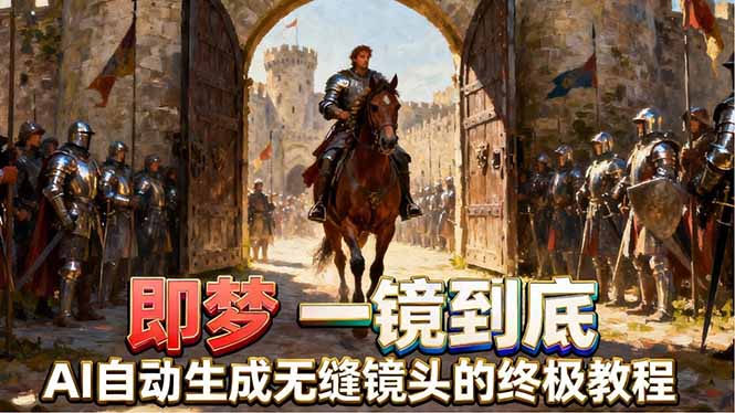 即梦AI一镜到底终极教程，智能补帧+运镜技巧，AI自动生成无缝丝滑长镜头高效出片青祥项目库-闲云创业网-老谢轻创网-中创网-福缘网-冒泡网-资源之家-魔方项目库青祥项目库