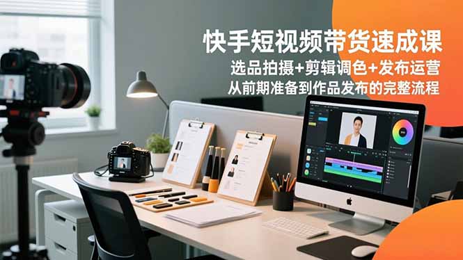 快手短视频带货速成课，选品拍摄+剪辑调色+发布运营，从前期准备到作品发布的完整流程青祥项目库-闲云创业网-老谢轻创网-中创网-福缘网-冒泡网-资源之家-魔方项目库青祥项目库