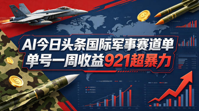 AI今日头条国际军事赛道，单号一周收益921，超暴力青祥项目库-闲云创业网-老谢轻创网-中创网-福缘网-冒泡网-资源之家-魔方项目库青祥项目库