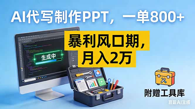 AI代写制作PPT，一单800+， 暴利风口期，月入2万【附工具】青祥项目库-闲云创业网-老谢轻创网-中创网-福缘网-冒泡网-资源之家-魔方项目库青祥项目库