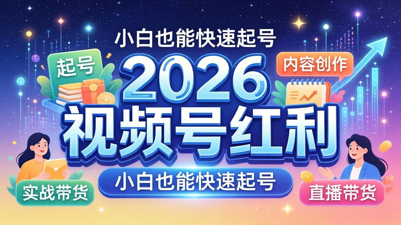 2026视频号红利实战营，大佬亲授起号、内容、直播、IP、投流、私域、矩阵全套落地打法青祥项目库-闲云创业网-老谢轻创网-中创网-福缘网-冒泡网-资源之家-魔方项目库青祥项目库