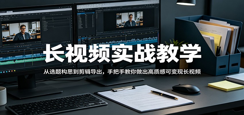 长视频实战教学，从选题构思到剪辑导出，手把手教你做出高质感可变现长视频青祥项目库-闲云创业网-老谢轻创网-中创网-福缘网-冒泡网-资源之家-魔方项目库青祥项目库