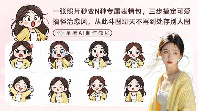 一张照片秒变N种专属表情包，三步搞定可爱搞怪治愈风，从此斗图聊天不再到处存别人图青祥项目库-闲云创业网-老谢轻创网-中创网-福缘网-冒泡网-资源之家-魔方项目库青祥项目库