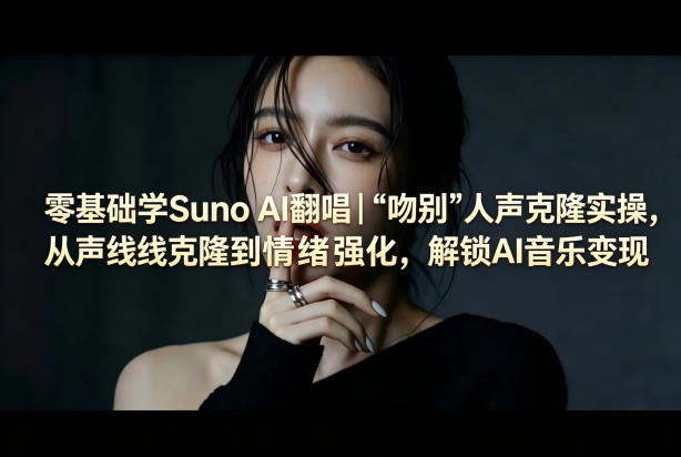 零基础学Suno AI翻唱｜《吻别》人声克隆实操，从声线克隆到情绪强化，解锁AI音乐变现青祥项目库-闲云创业网-老谢轻创网-中创网-福缘网-冒泡网-资源之家-魔方项目库青祥项目库