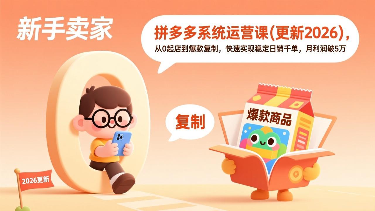 拼多多系统运营课(更新2026青祥项目库-闲云创业网-老谢轻创网-中创网-福缘网-冒泡网-资源之家-魔方项目库青祥项目库