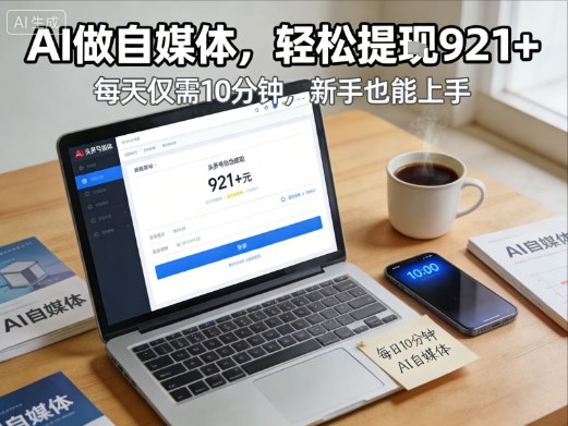 每天花费10分钟，头条号收益921+，用AI做自媒并不难【附视频教程】青祥项目库-闲云创业网-老谢轻创网-中创网-福缘网-冒泡网-资源之家-魔方项目库青祥项目库