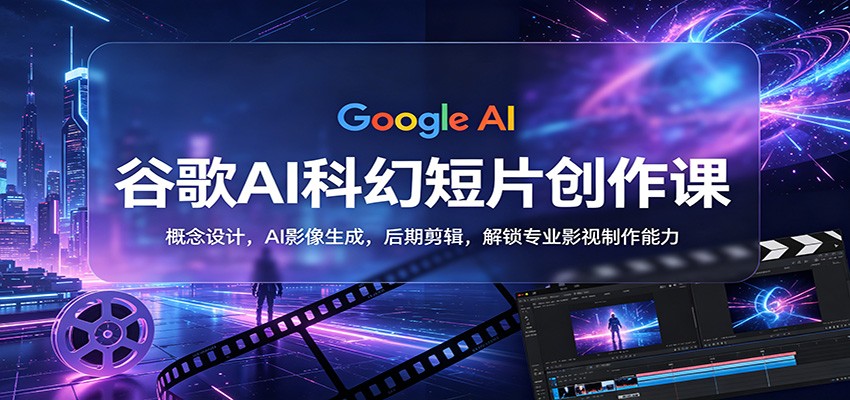 谷歌AI科幻短片创作课：概念设计，AI影像生成，后期剪辑，解锁专业影视制作能力青祥项目库-闲云创业网-老谢轻创网-中创网-福缘网-冒泡网-资源之家-魔方项目库青祥项目库