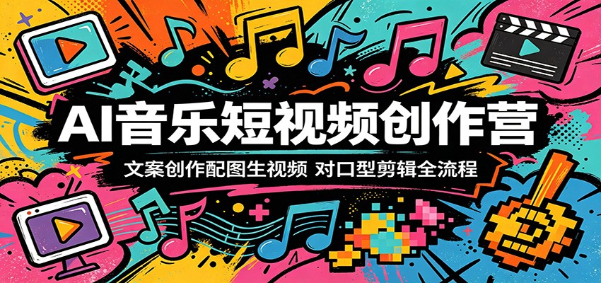 AI音乐短视频创作营:文案创作配图生视频,对口型剪辑全流程青祥项目库-闲云创业网-老谢轻创网-中创网-福缘网-冒泡网-资源之家-魔方项目库青祥项目库