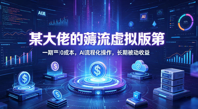 某大佬的薅流虚拟版第一期丨0成本，AI流程化操作，长期被动收益青祥项目库-闲云创业网-老谢轻创网-中创网-福缘网-冒泡网-资源之家-魔方项目库青祥项目库