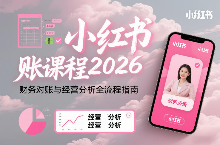小红书对账课程2026，财务对账与经营分析全流程指南青祥项目库-闲云创业网-老谢轻创网-中创网-福缘网-冒泡网-资源之家-魔方项目库青祥项目库