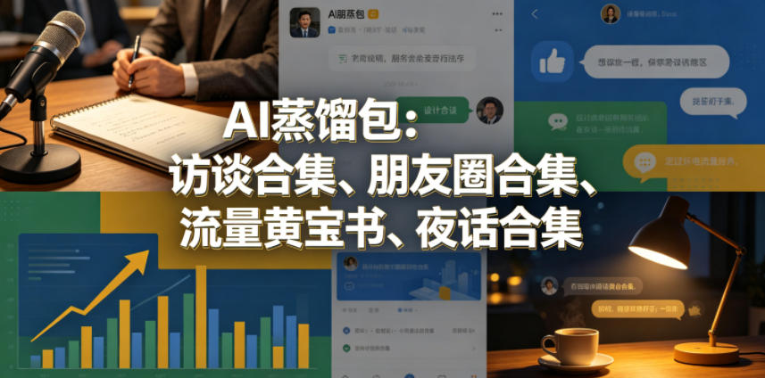 AI蒸馏包：访谈合集、朋友圈合集、流量黄宝书、夜话合集【文档】青祥项目库-闲云创业网-老谢轻创网-中创网-福缘网-冒泡网-资源之家-魔方项目库青祥项目库