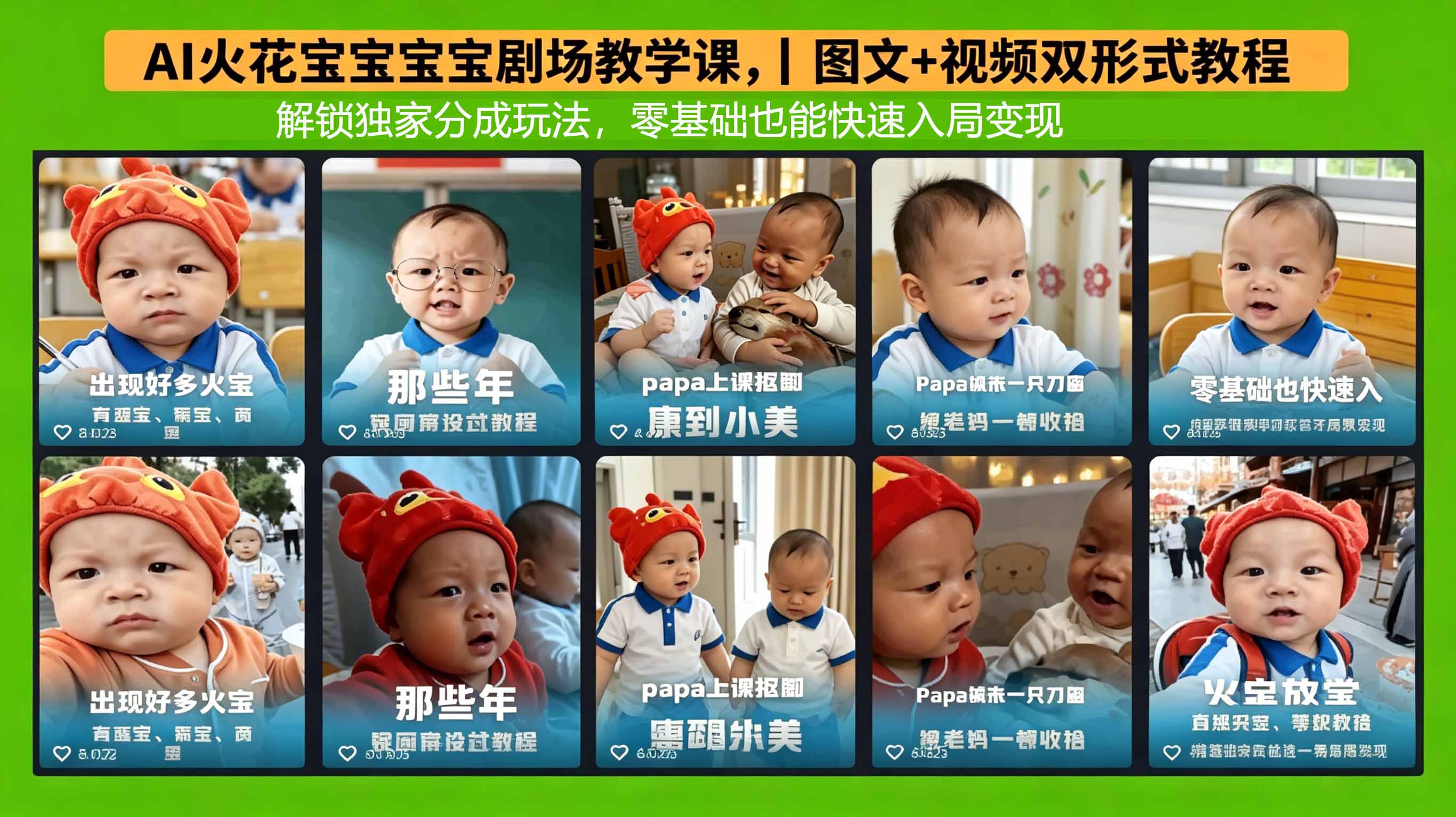 AI火花宝宝宝宝剧场教学课，图文+视频双形式教程，解锁独家分成玩法，零基础也能快速入局变现青祥项目库-闲云创业网-老谢轻创网-中创网-福缘网-冒泡网-资源之家-魔方项目库青祥项目库