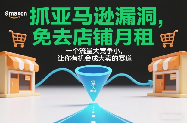 抓亚马逊漏洞，免去店铺月租，一个流量大竞争小，让你有机会成大卖的赛道青祥项目库-闲云创业网-老谢轻创网-中创网-福缘网-冒泡网-资源之家-魔方项目库青祥项目库