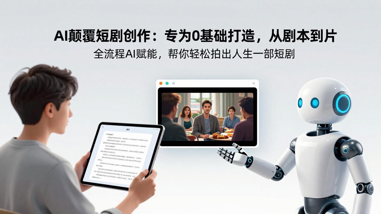 AI颠覆短剧创作：专为0基础打造，从剧本到成片全流程AI赋能，帮你轻松拍出人生第一部短剧青祥项目库-闲云创业网-老谢轻创网-中创网-福缘网-冒泡网-资源之家-魔方项目库青祥项目库