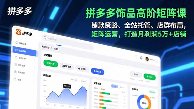 拼多多饰品高阶矩阵课，铺款策略、全站托管、店群布局，矩阵运营，打造月利润5万+店铺青祥项目库-闲云创业网-老谢轻创网-中创网-福缘网-冒泡网-资源之家-魔方项目库青祥项目库