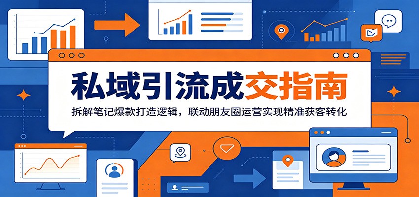 私域引流成交指南：拆解笔记爆款打造逻辑，联动朋友圈运营实现精准获客转化青祥项目库-闲云创业网-老谢轻创网-中创网-福缘网-冒泡网-资源之家-魔方项目库青祥项目库