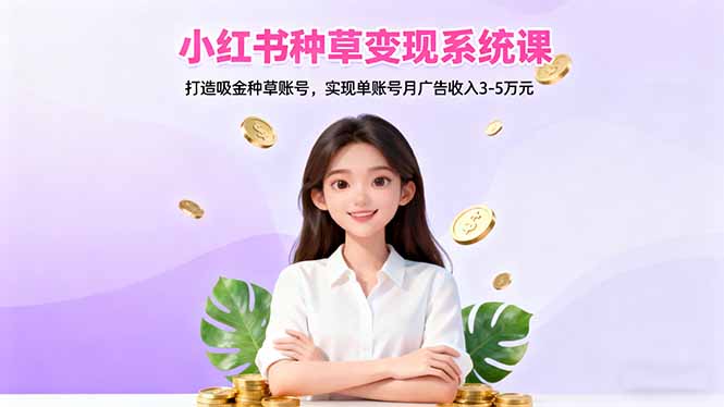 小红书种草变现系统课:打造吸金种草账号,实现单账号月广告收入3-5万元青祥项目库-闲云创业网-老谢轻创网-中创网-福缘网-冒泡网-资源之家-魔方项目库青祥项目库