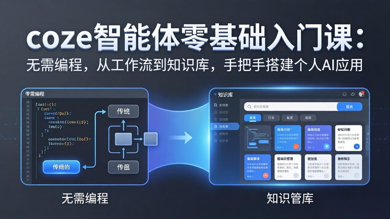 coze智能体零基础入门课:无需编程,从工作流到知识库,手把手搭建个人AI应用青祥项目库-闲云创业网-老谢轻创网-中创网-福缘网-冒泡网-资源之家-魔方项目库青祥项目库