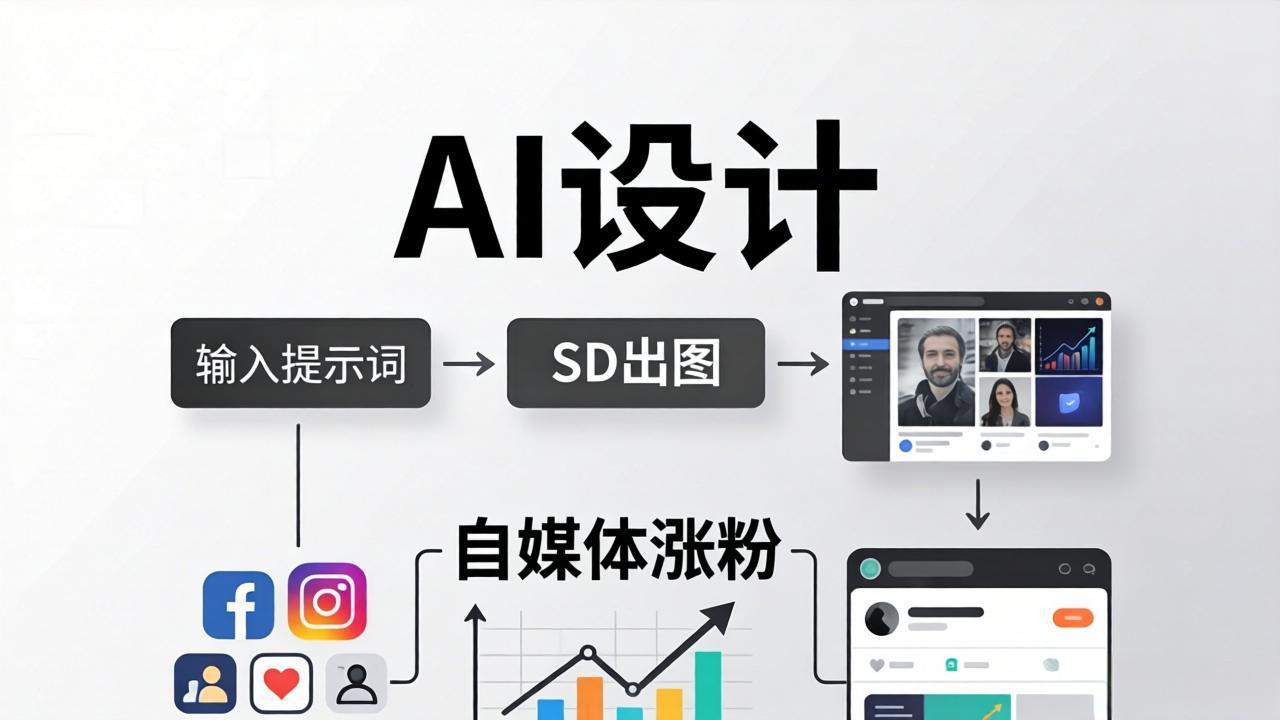 人人都是AI设计师：SD出图+自媒体涨粉一站教学，告别图文素材焦虑，AI设计让你轻松避开内卷青祥项目库-闲云创业网-老谢轻创网-中创网-福缘网-冒泡网-资源之家-魔方项目库青祥项目库