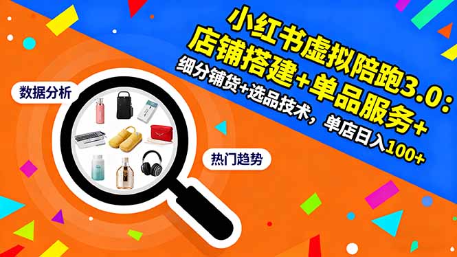 小红书虚拟陪跑3.0:店铺搭建+单品服务+细分铺货+选品技术,单店日入100+青祥项目库-闲云创业网-老谢轻创网-中创网-福缘网-冒泡网-资源之家-魔方项目库青祥项目库