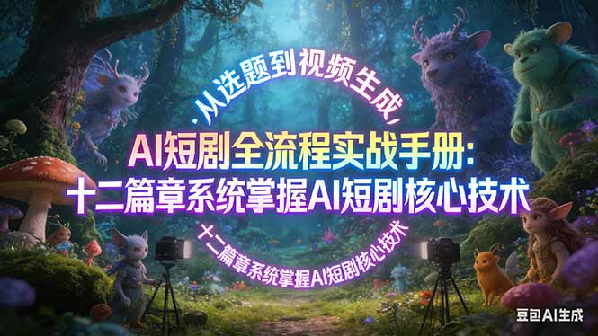 AI 短剧全流程实战手册：从选题到视频生成，十二篇章系统掌握 AI 短剧核心技术青祥项目库-闲云创业网-老谢轻创网-中创网-福缘网-冒泡网-资源之家-魔方项目库青祥项目库