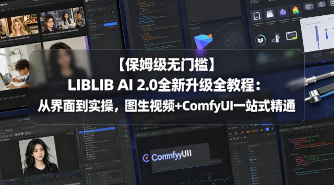 【保姆级无门槛】LIBLIB AI 2.0全新升级全教程：从界面到实操，图生视频+ComfyUI一站式精通青祥项目库-闲云创业网-老谢轻创网-中创网-福缘网-冒泡网-资源之家-魔方项目库青祥项目库