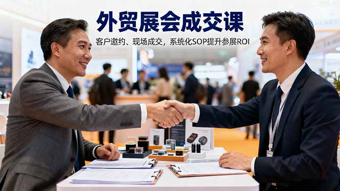 外贸展会成交课，含目标制定、客户邀约、现场成交，系统化SOP提升参展ROI青祥项目库-闲云创业网-老谢轻创网-中创网-福缘网-冒泡网-资源之家-魔方项目库青祥项目库