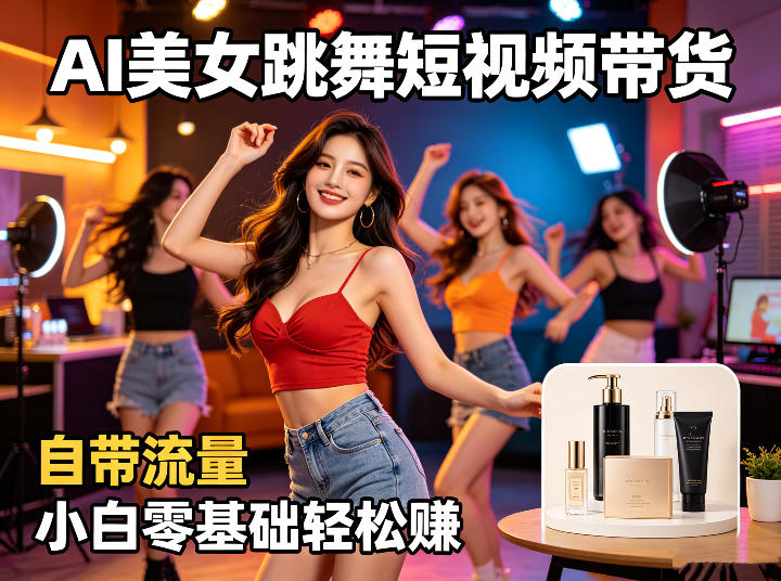 AI美女跳舞短视频带货：自带流量，小白零基础轻松賺，详细拆解青祥项目库-闲云创业网-老谢轻创网-中创网-福缘网-冒泡网-资源之家-魔方项目库青祥项目库
