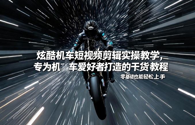 炫酷机车短视频剪辑实操教学，专为机车爱好者打造的干货教程，零基础也能轻松上手青祥项目库-闲云创业网-老谢轻创网-中创网-福缘网-冒泡网-资源之家-魔方项目库青祥项目库