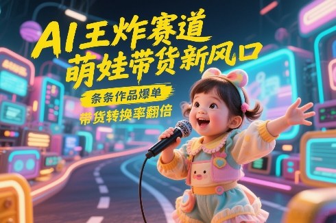 AI王炸赛道，萌娃带货新风口，条条作品爆单，带货转换率翻倍，核心逻辑拆解青祥项目库-闲云创业网-老谢轻创网-中创网-福缘网-冒泡网-资源之家-魔方项目库青祥项目库